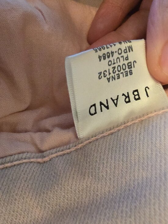 J Brand Blush Pink Jeans Size 23 Stretch Slim Straight Raw Hem USA Made - Picture 6 of 11